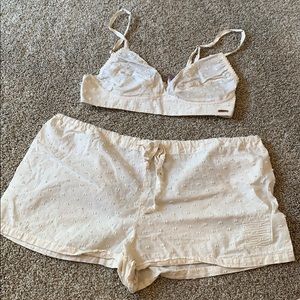 Savage x Fenty Cream Bralette and Short Set
